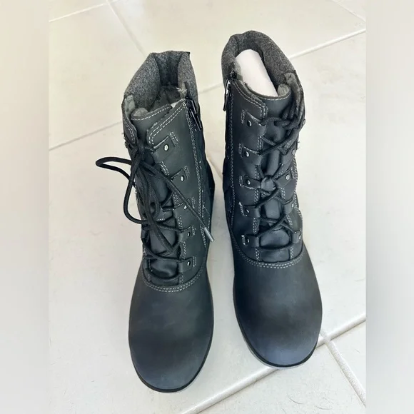 NIB. JBU BY JAMBU Summit Waterproof Boot Shoes Black 9W Lace up W Zipper - Picture 4 of 9